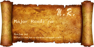 Major Roxána névjegykártya