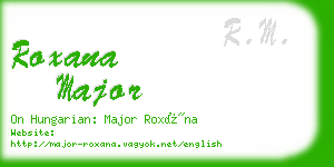roxana major business card
